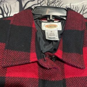 Talbots wool jacket red and black